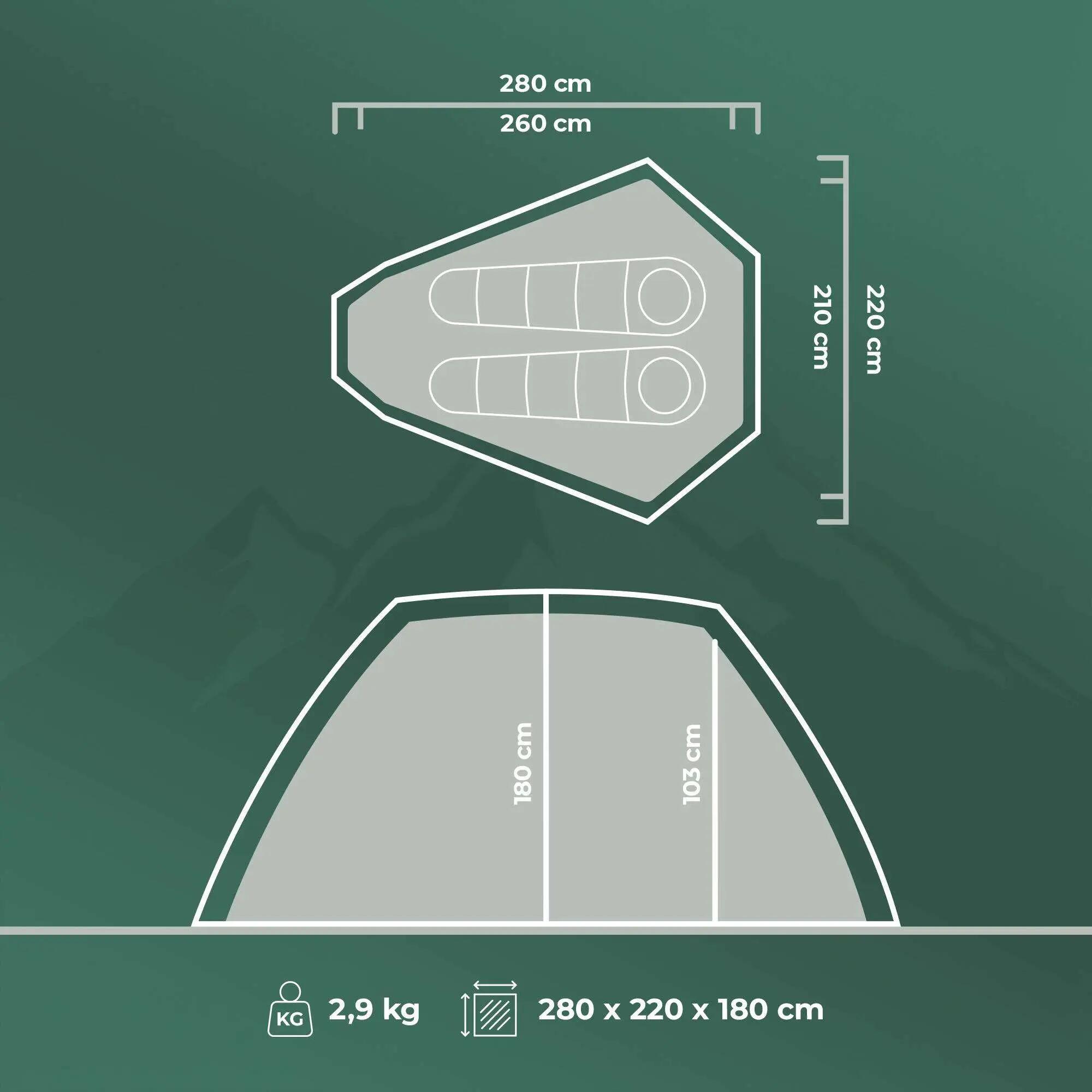 Tenda da campeggio KADVA 2.1 Pro 2/8