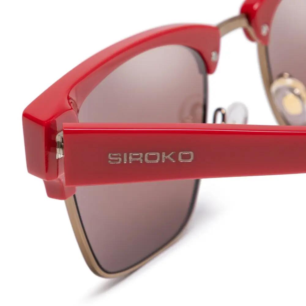 Lunettes de soleil carrées Homme et Femme New York Red Rouge 6/6