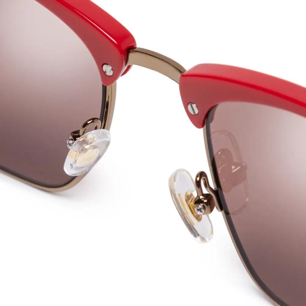 Lunettes de soleil carrées Homme et Femme New York Red Rouge 5/6