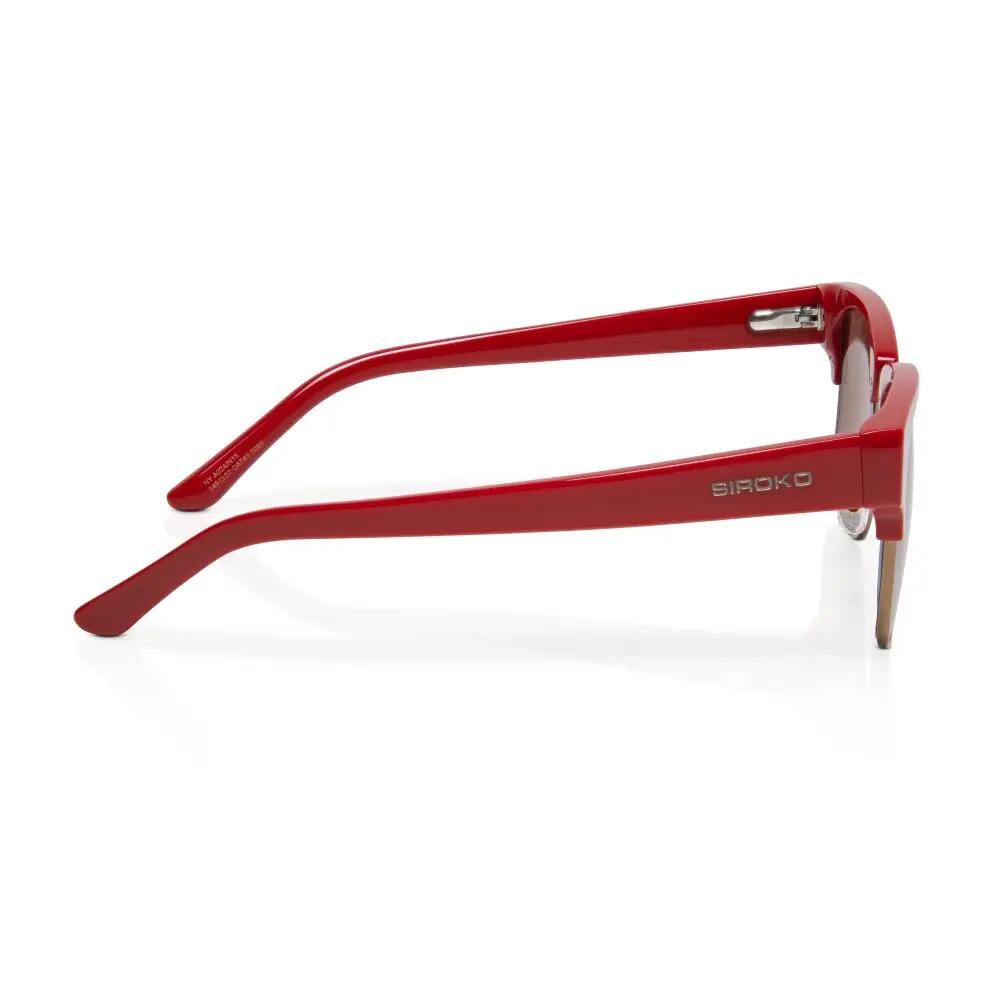 Lunettes de soleil carrées Homme et Femme New York Red Rouge 4/6