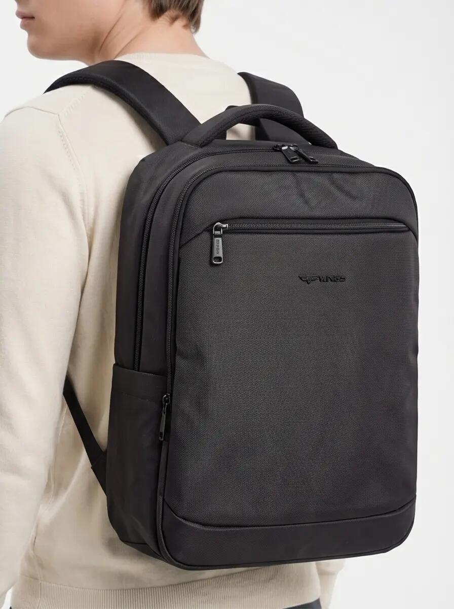 Duży Plecak Podróżny Kabinowy Wings Brant Na Laptop Black 2/5