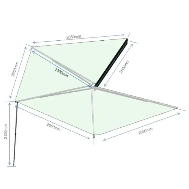 Braguscamp Toldo Lateral camper de 270º (2,5m) Gris PREMIUM - Lado Izquierdo 3/7