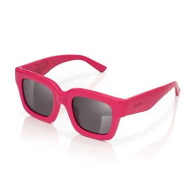 Heren en dames robuuste vierkante zonnebril bloated pink roze