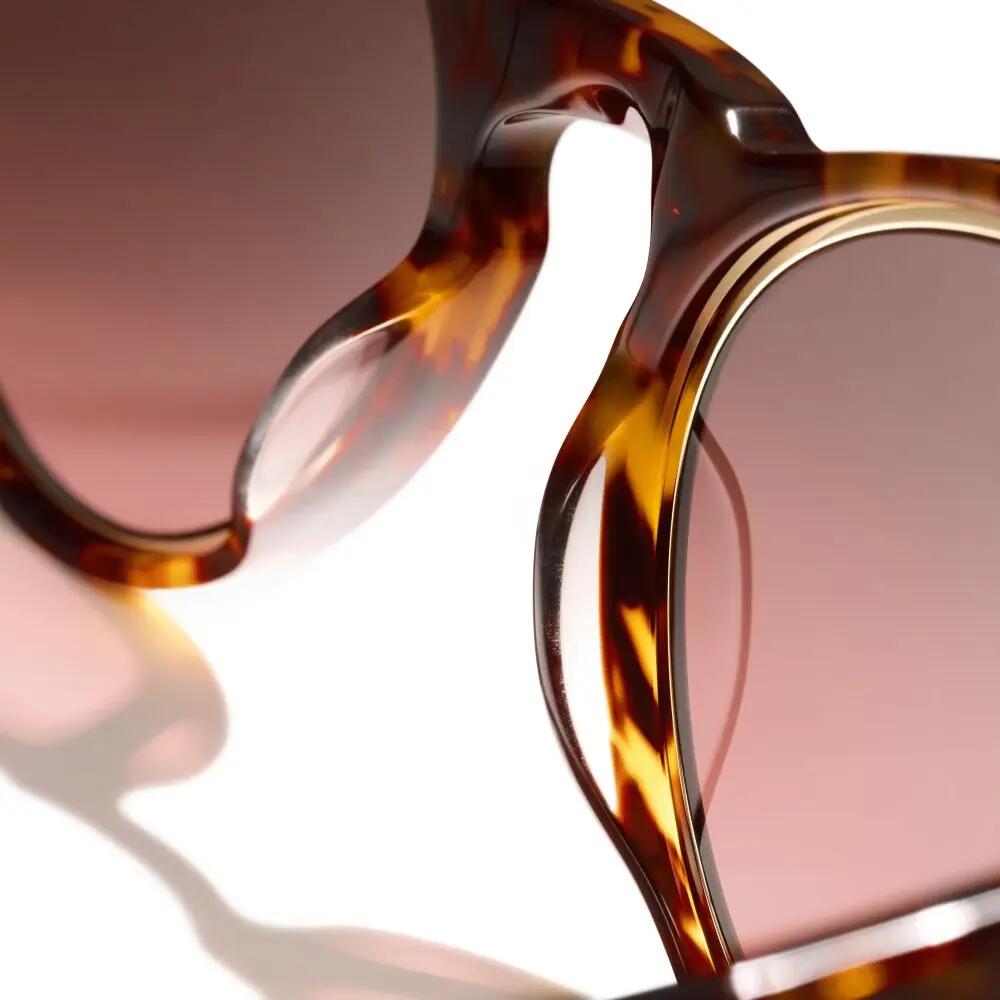 Heren en Dames ronde zonnebril Loop Black Tortoise Zwart 6/6