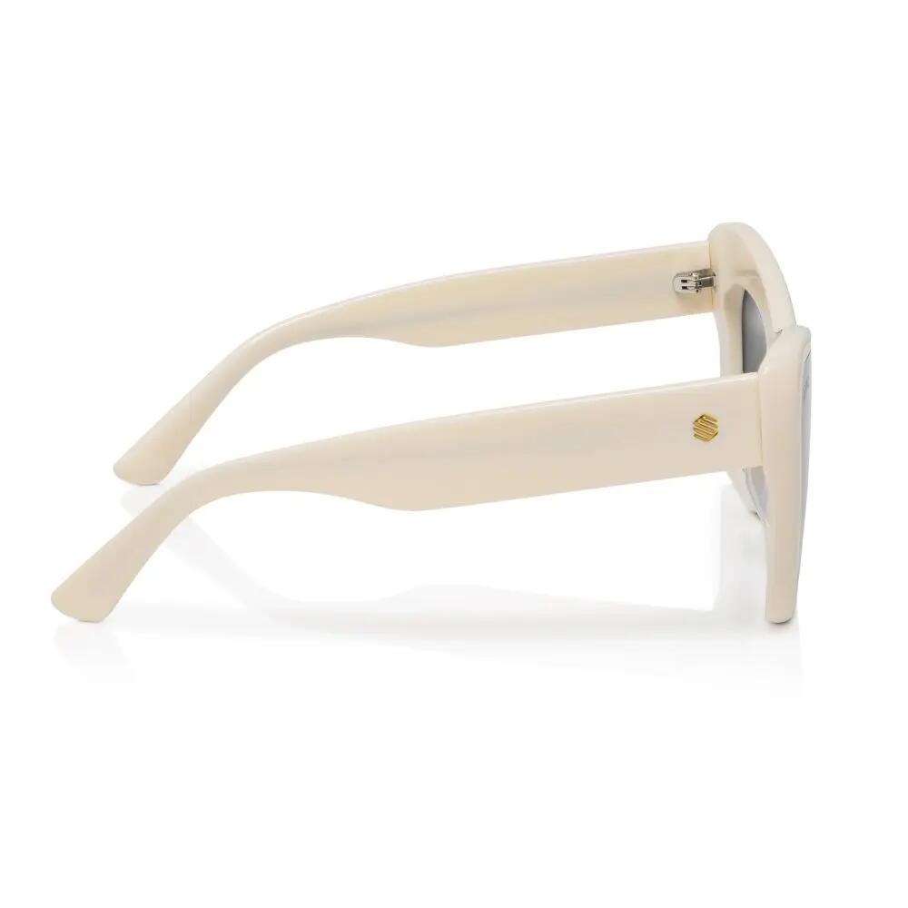 Heren en Dames cat-eye zonnebril Catty Glass White Wit 4/6