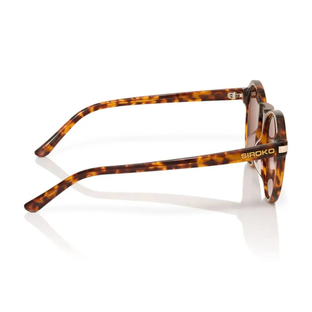 Heren en Dames ronde zonnebril Loop Black Tortoise Zwart 4/6
