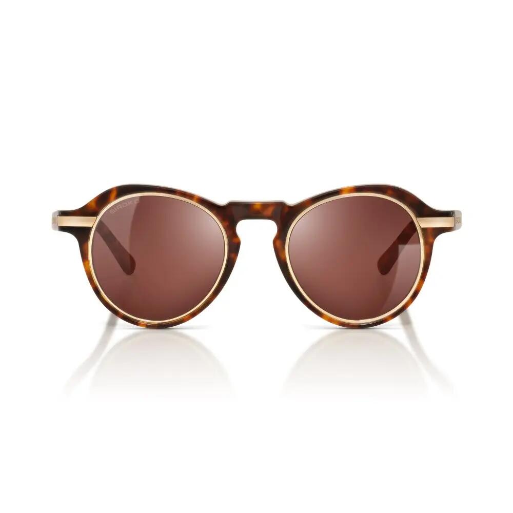 Heren en Dames ronde zonnebril Loop Black Tortoise Zwart 3/6
