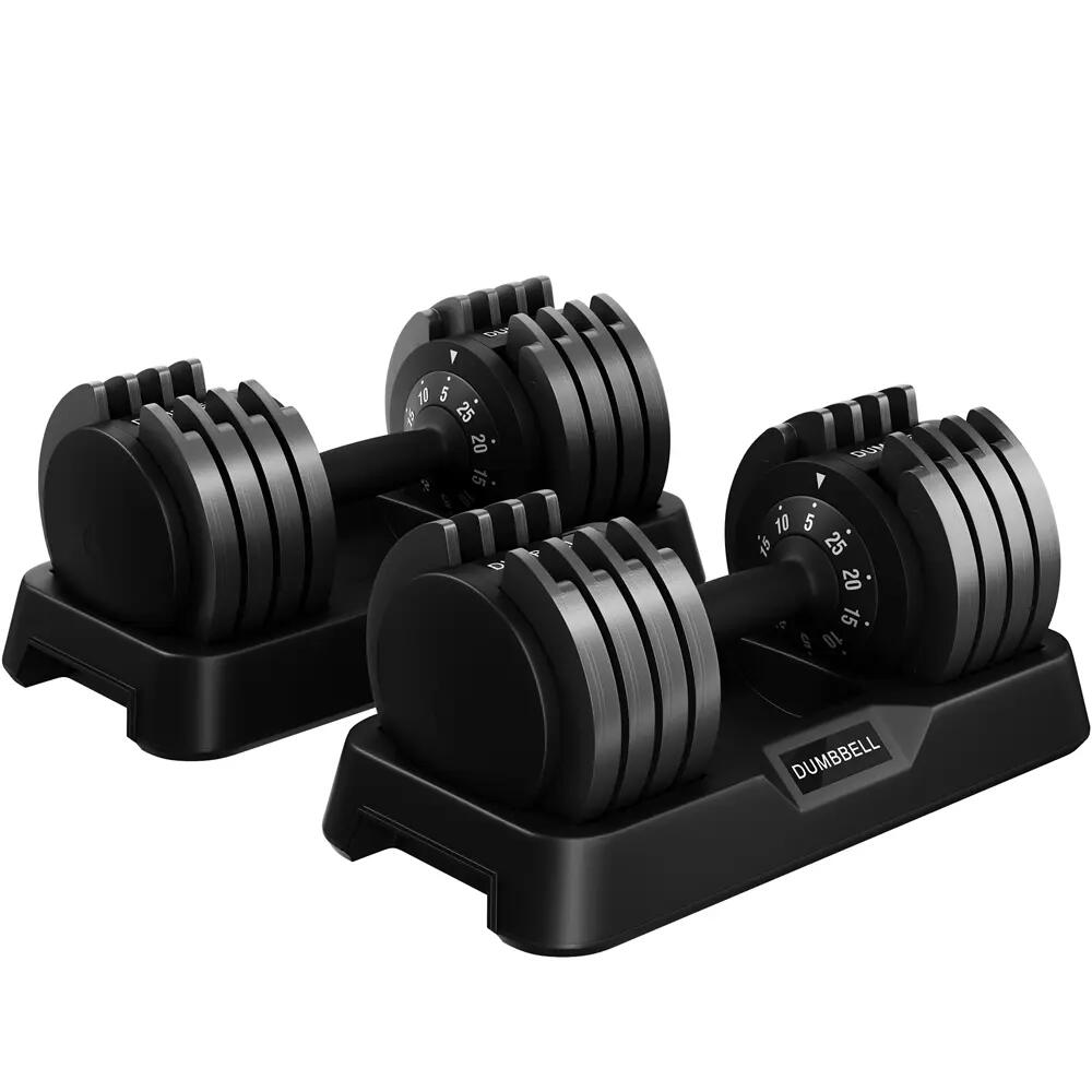 Manubrio regolabile 5 in 1 con regolazione in 1 secondo, da 5 a 25 kg, nero 5/5