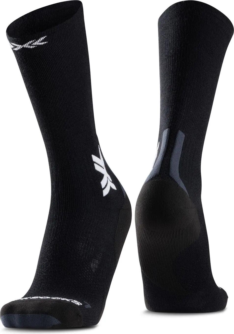 X-Socks Run Discover Merino Crew Socks Zwart/Lichtgrijs 1/7