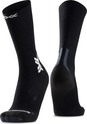 X-Socks Run Discover Merino Crew Socks Nero/Grigio chiaro