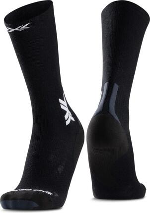 X-Socks Run Discover Merino Crew Socks Zwart/Lichtgrijs
