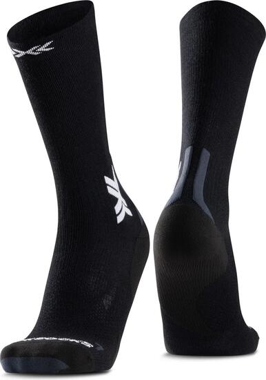 X-Socks Run Discover Merino Crew Socks Zwart/Lichtgrijs