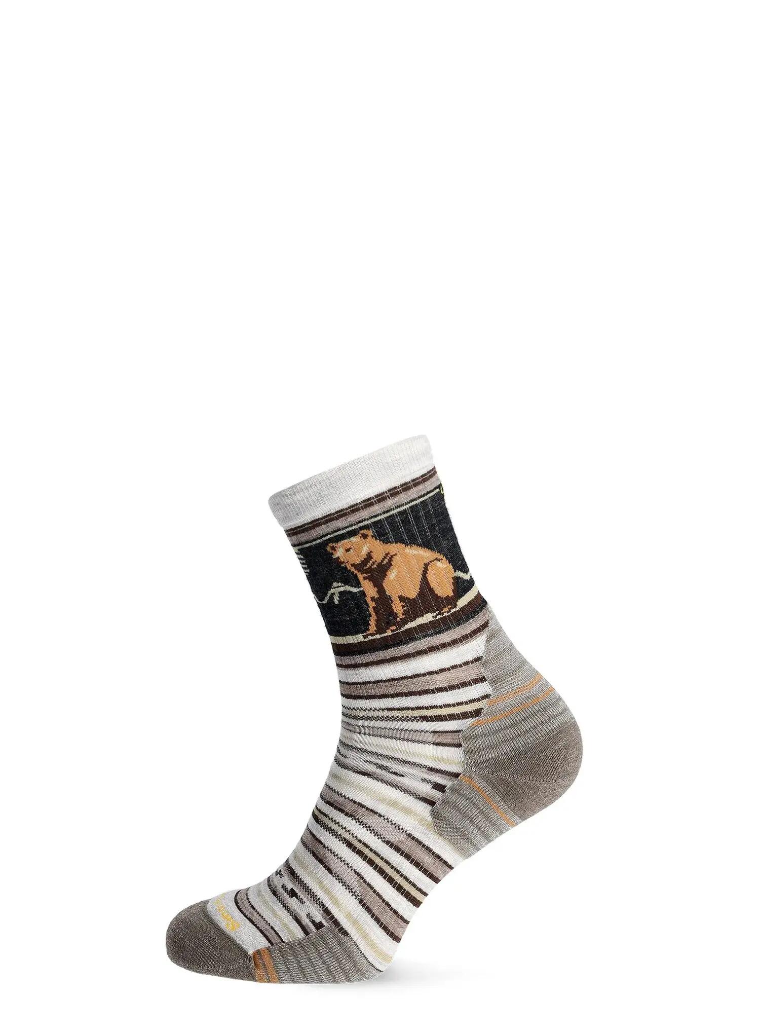Skarpety merino Smartwool Hike Targeted Cushion Bear Stripe Mid Crew Socks 3/4