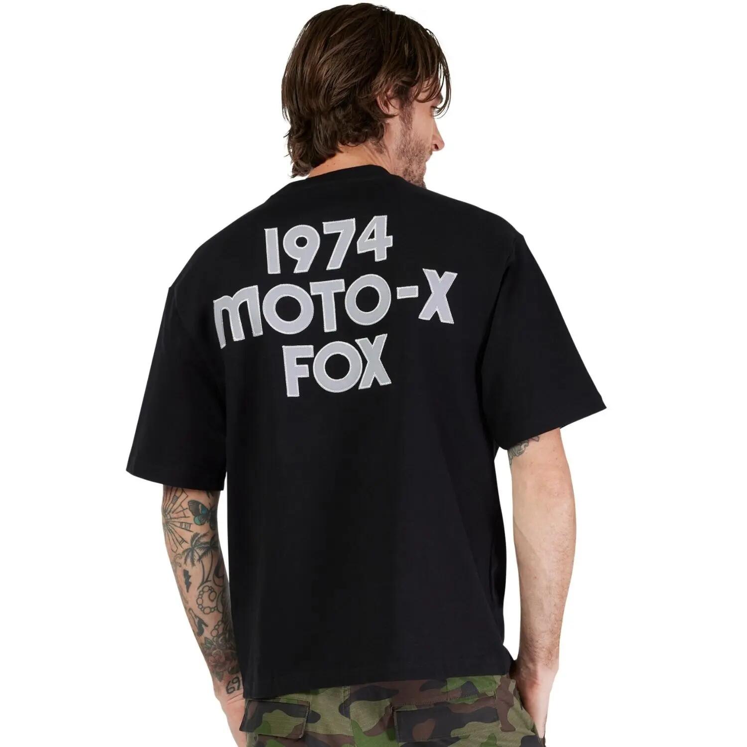 Koszulka - motocross - mężczyźni - moto-x oversized - czarny 3/6