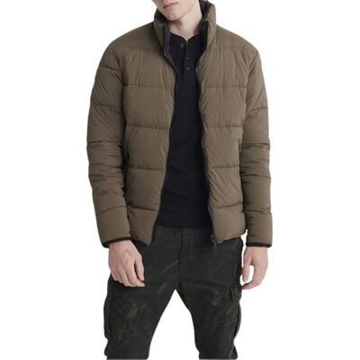 Superdry heren printed omkeerbare jas bruin zwart gevoerd gewatteerd