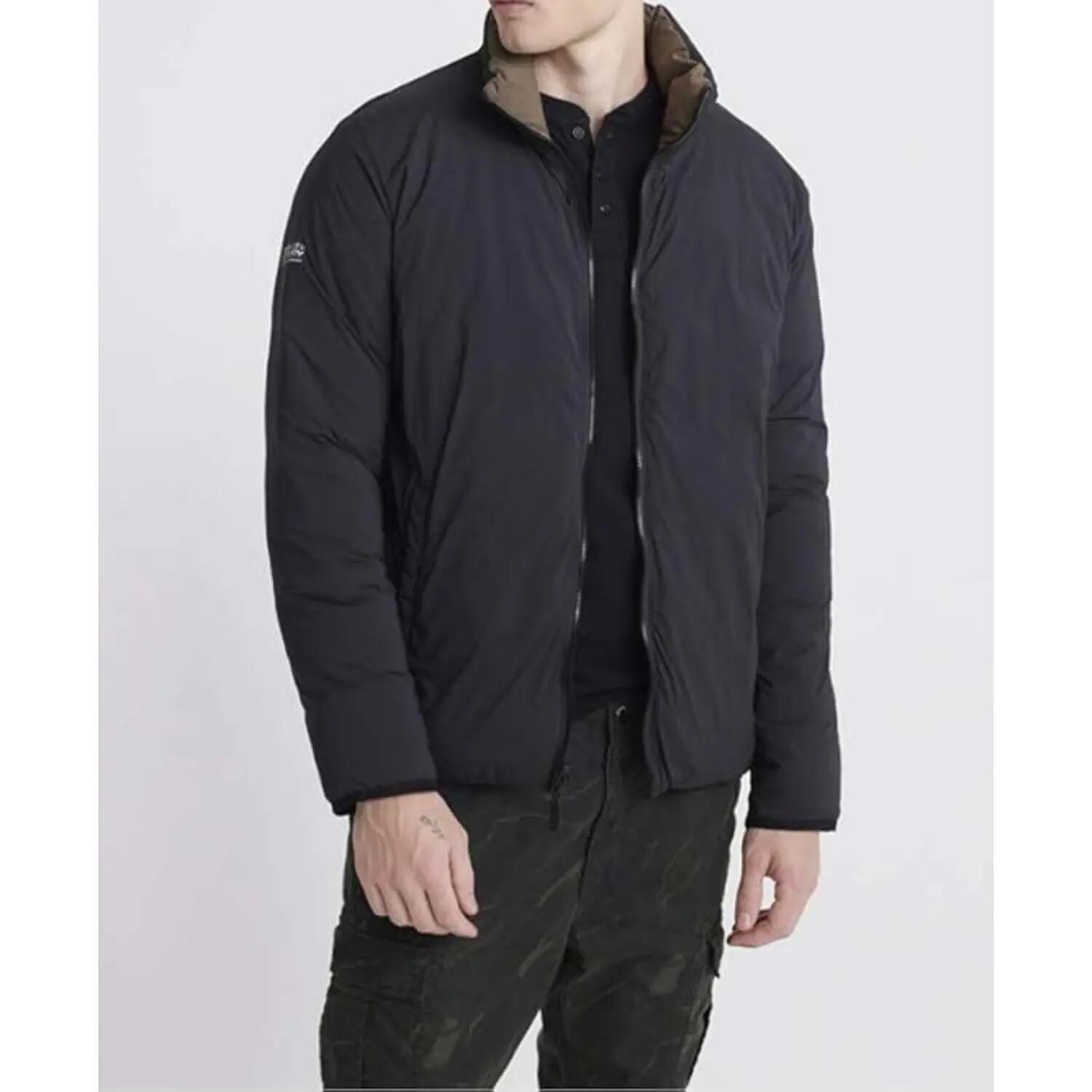 Superdry Bedruckte doppelseitige braune schwarze isolierte Steppjacke für Herren 3/7