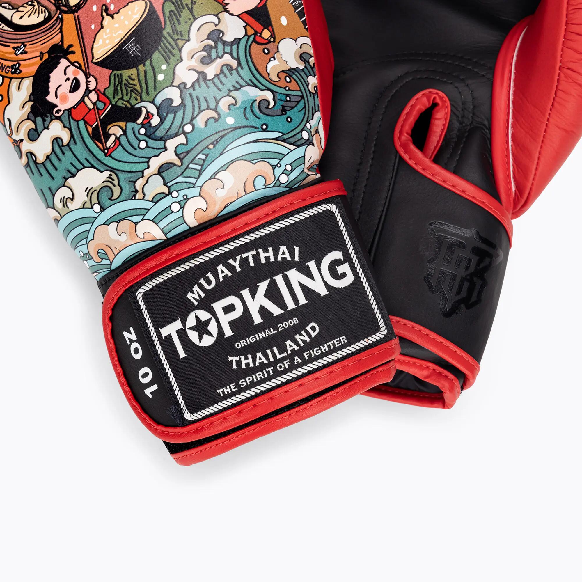 Luvas de boxe Top King Boxing Culture preto/vermelho TKBGCT-SL-2C3 5/7