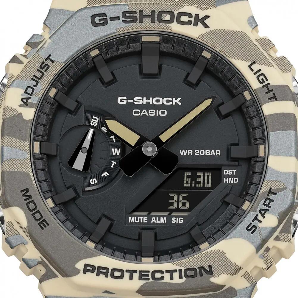 Casio Analoog En Digitaal  Horloge Beige/Zwart GA-2100CM-5AER 6/6