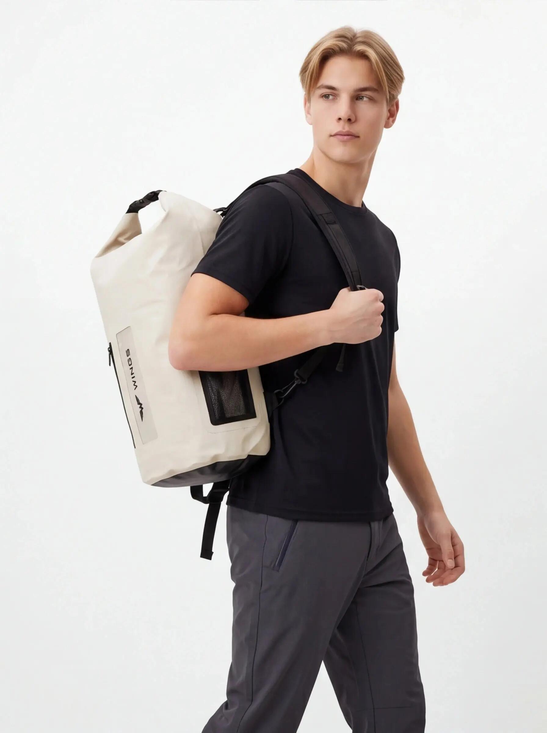 Dry Bag 22L Z Funkcją Plecaka Beige 2/5