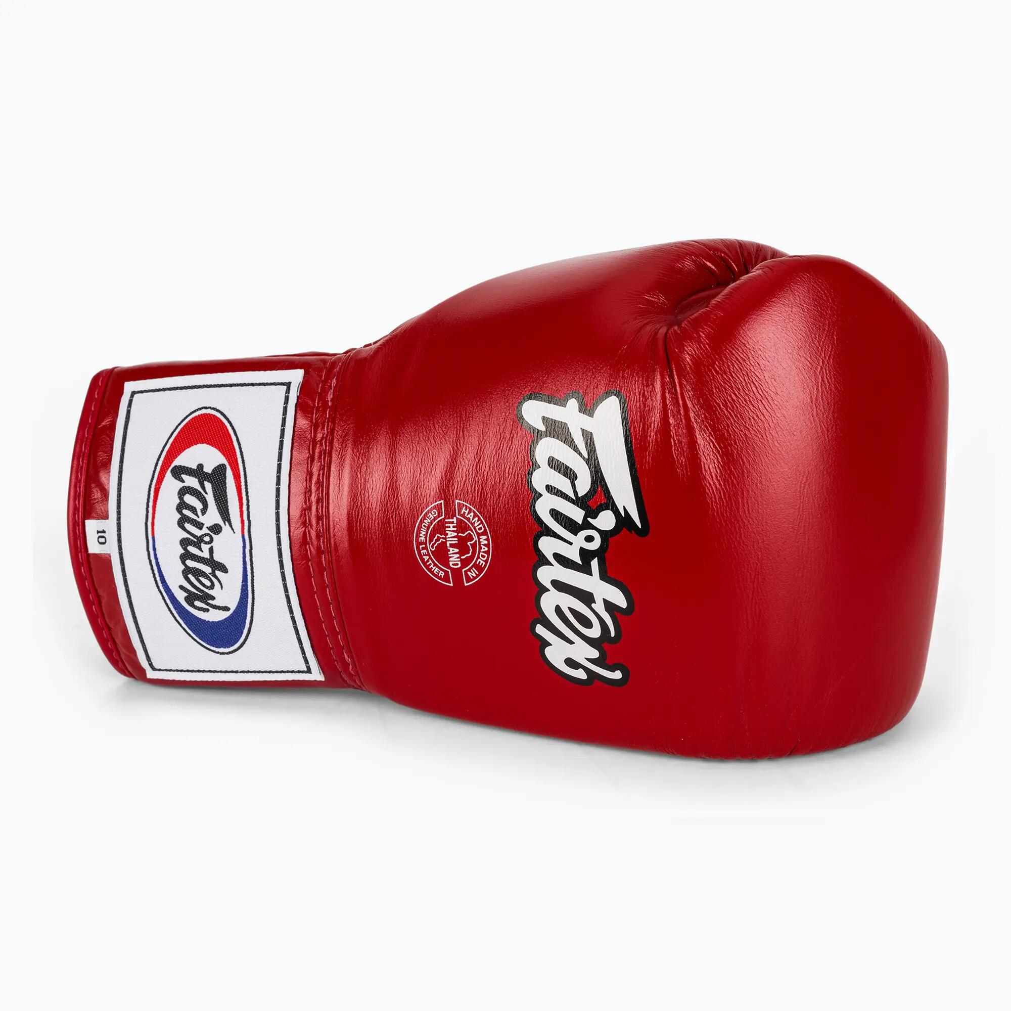 Guantes de boxeo Fairtex Pro Competition con pulgar bloqueado de cuero 5/7