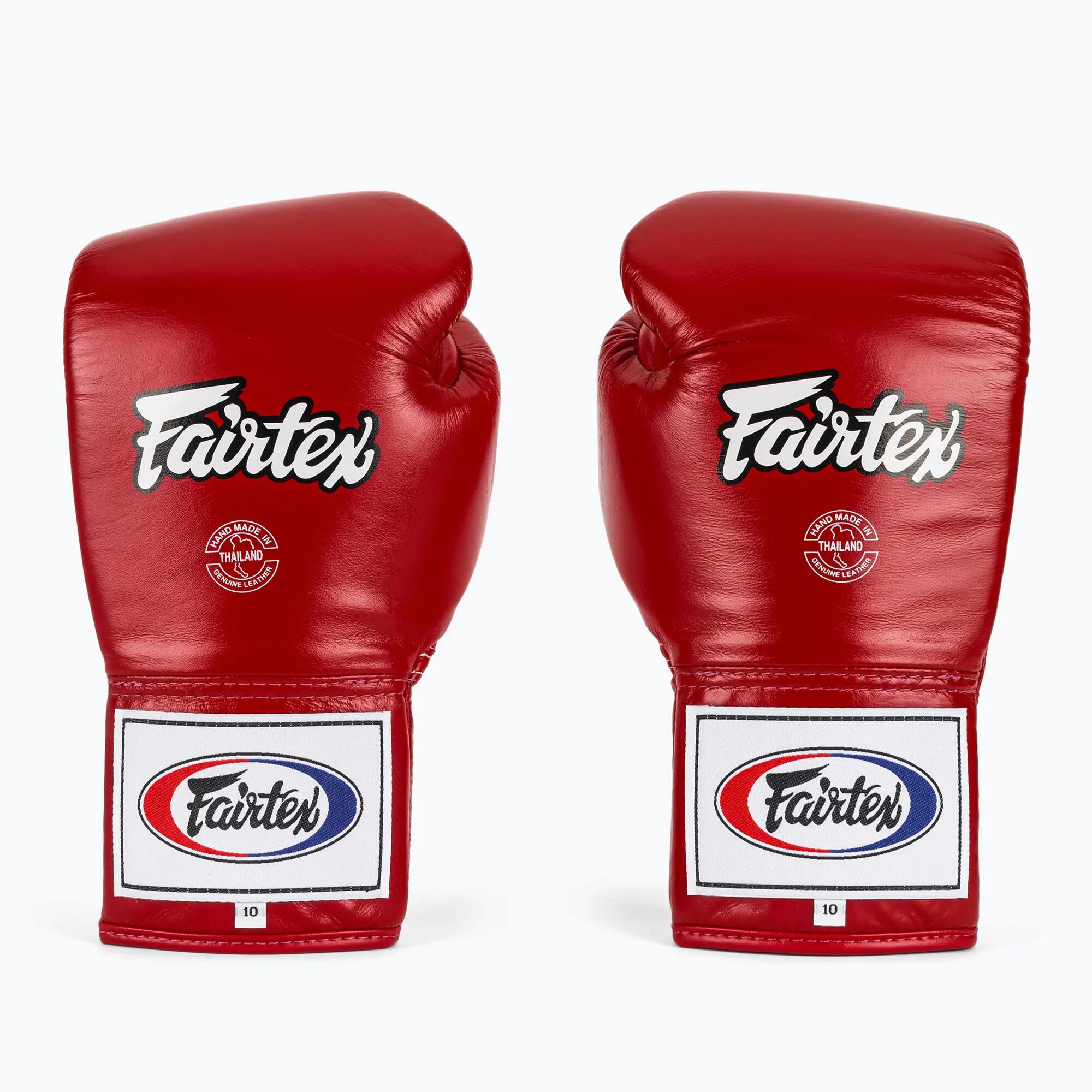 Guantes de boxeo Fairtex Pro Competition con pulgar bloqueado de cuero 2/7