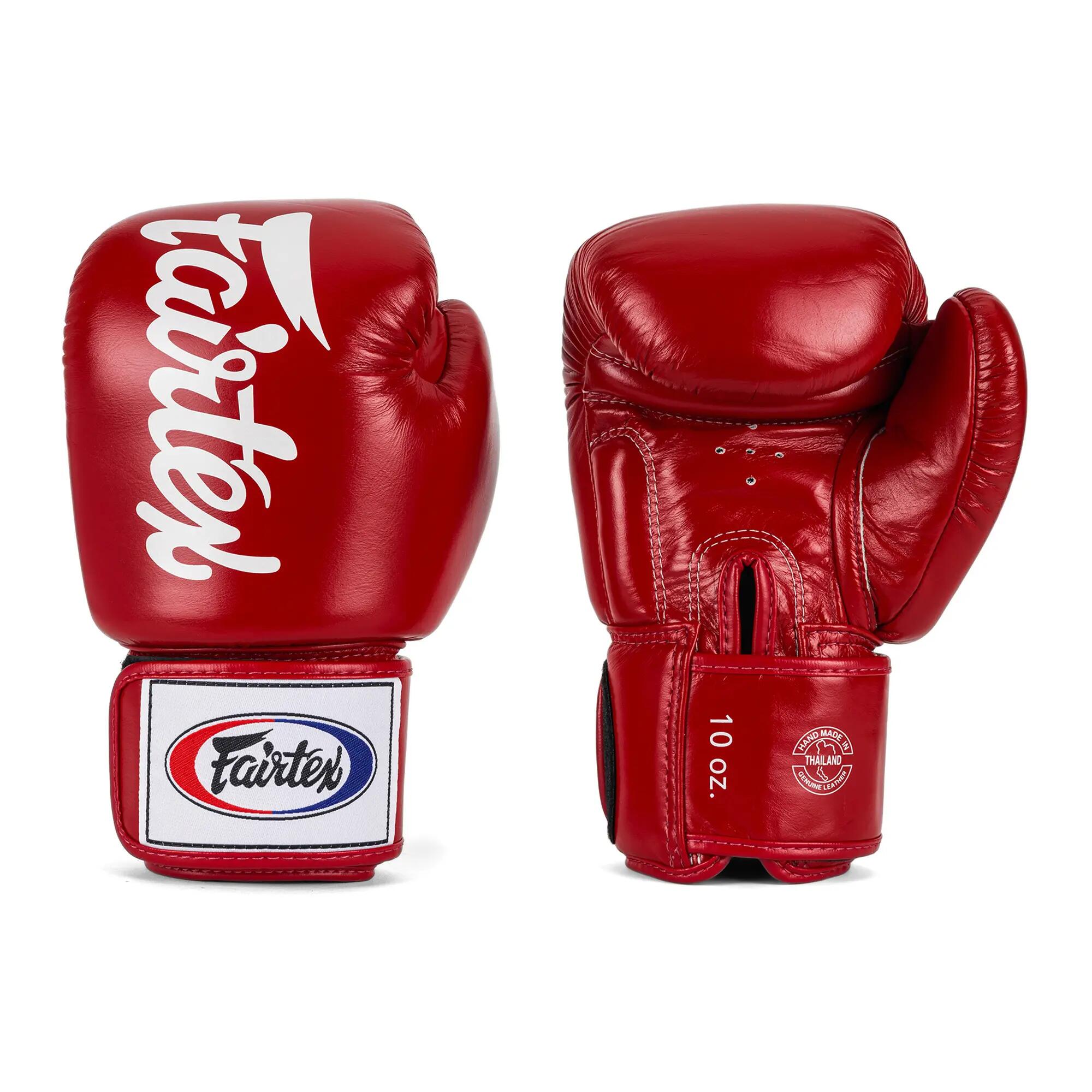 Luvas de boxe Fairtex em couro genuíno BGV19 vermelhas, 10 oz 7/7