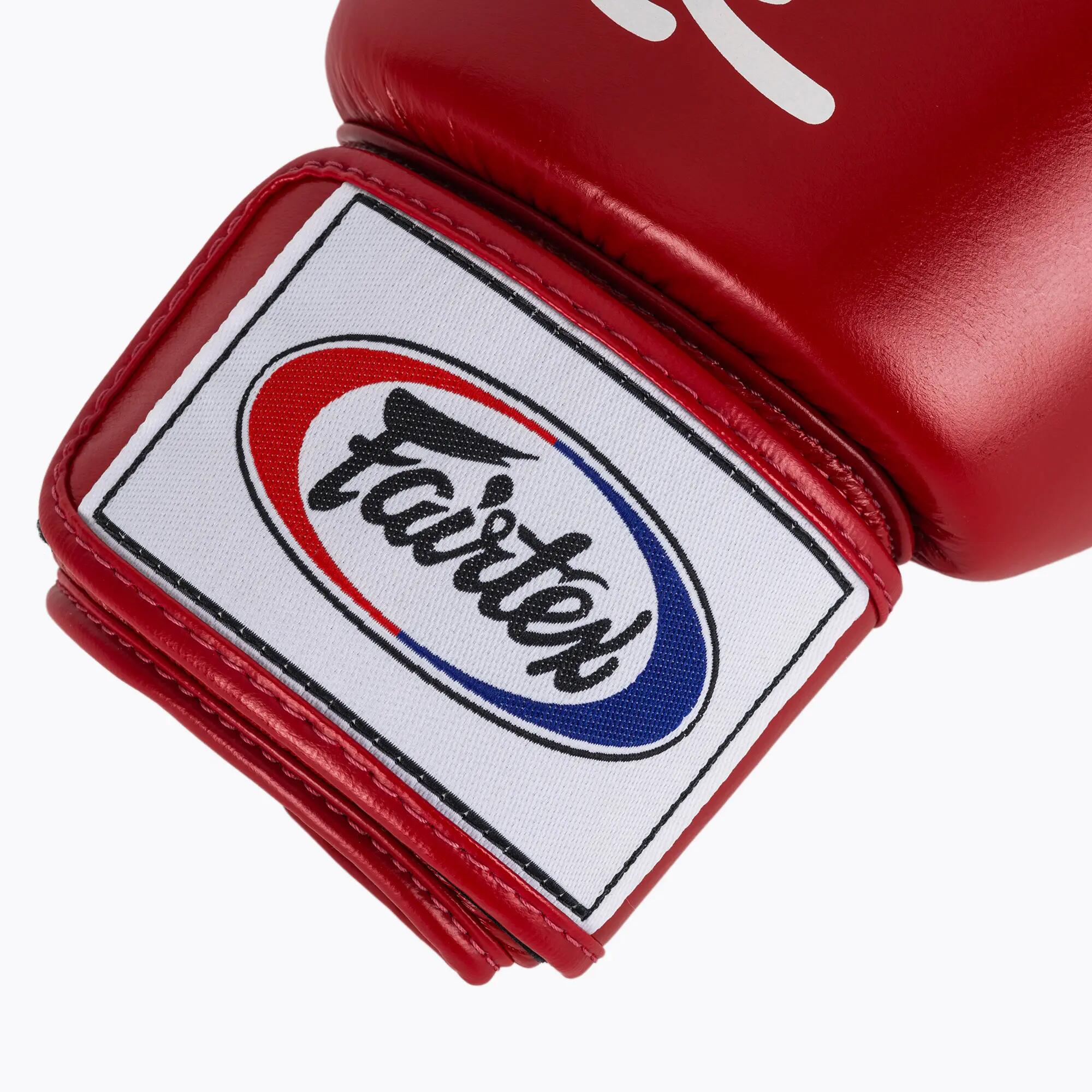 Luvas de boxe Fairtex em couro genuíno BGV19 vermelhas, 10 oz 6/7