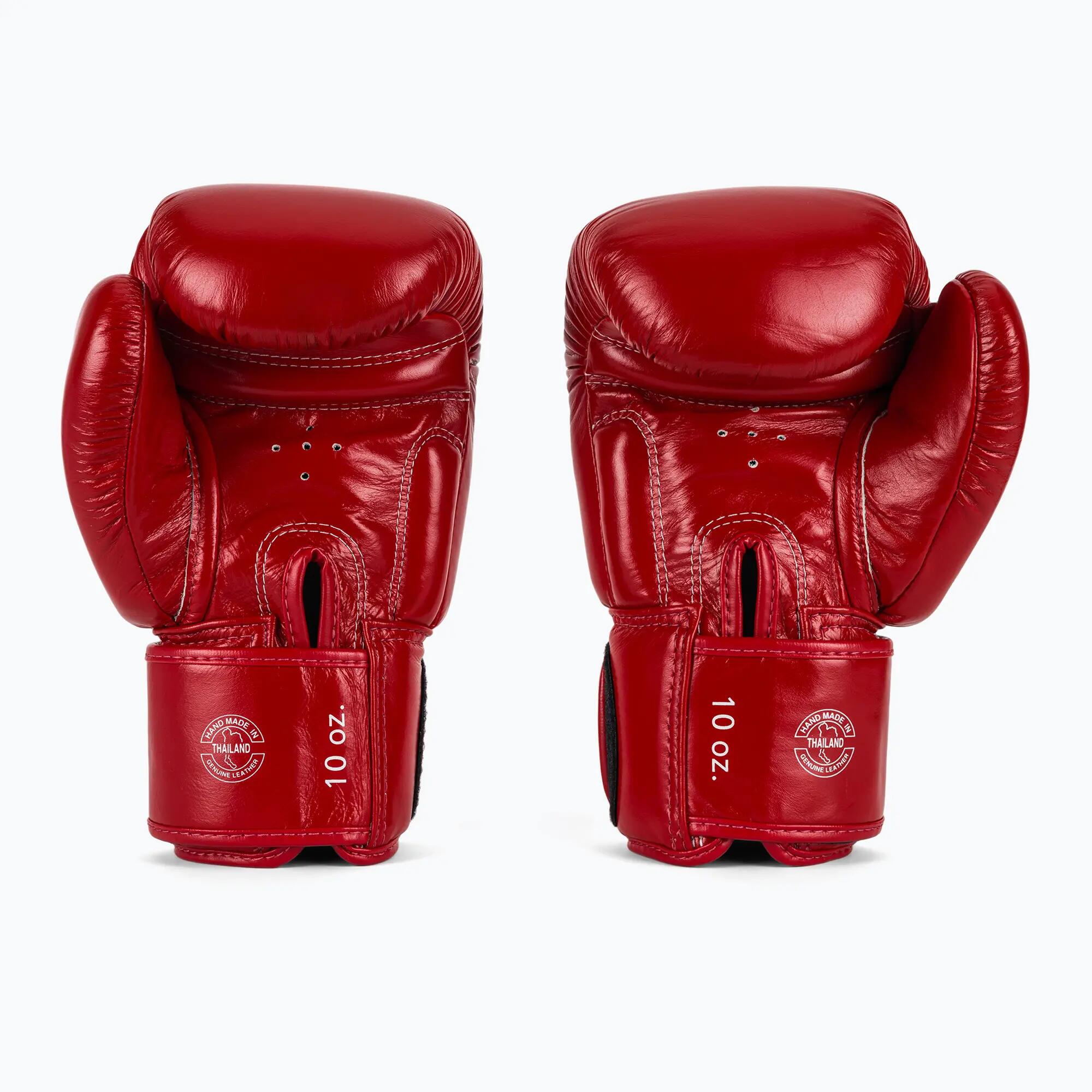 Luvas de boxe Fairtex em couro genuíno BGV19 vermelhas, 10 oz 3/7