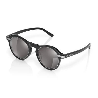 Heren en dames ronde zonnebril loop black zwart