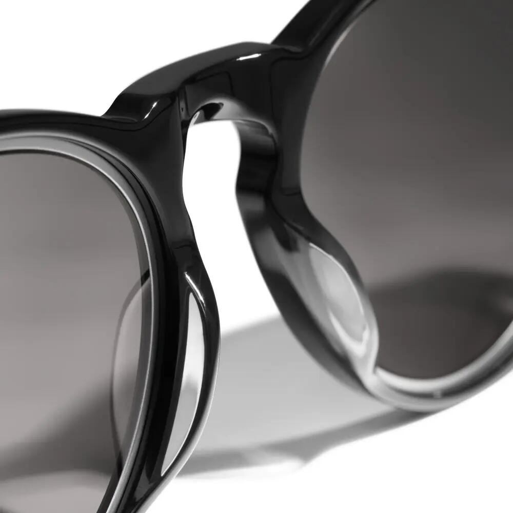 Heren en Dames ronde zonnebril Loop Black Zwart 6/6