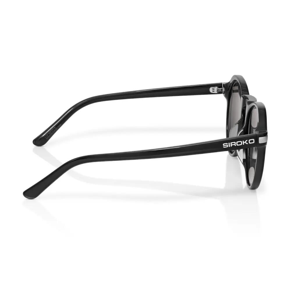 Heren en Dames ronde zonnebril Loop Black Zwart 4/6