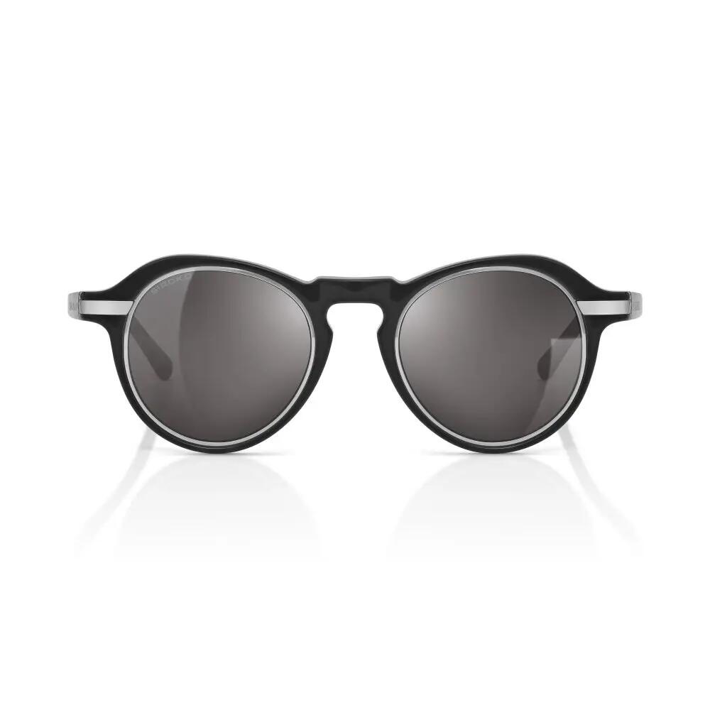 Heren en Dames ronde zonnebril Loop Black Zwart 3/6