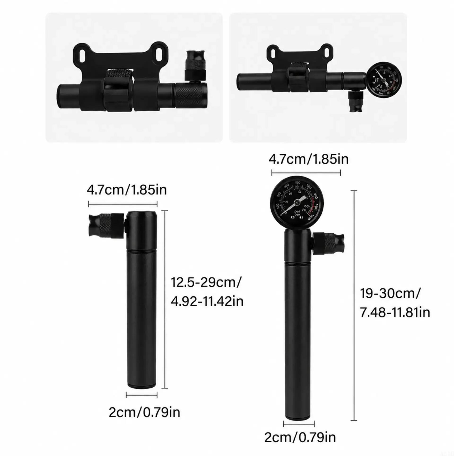Mini fietspomp met manometer 160 PSI - Aluminium - Presta en Schrader 5/5