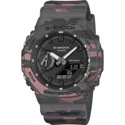 Casio analoog en digitaal horloge grijs/zwart ga-2100cm-8aer