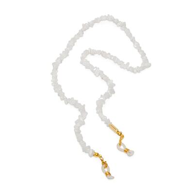 Catena per occhiali in pietra Uomo e donna Cordelle Stone White Bianco