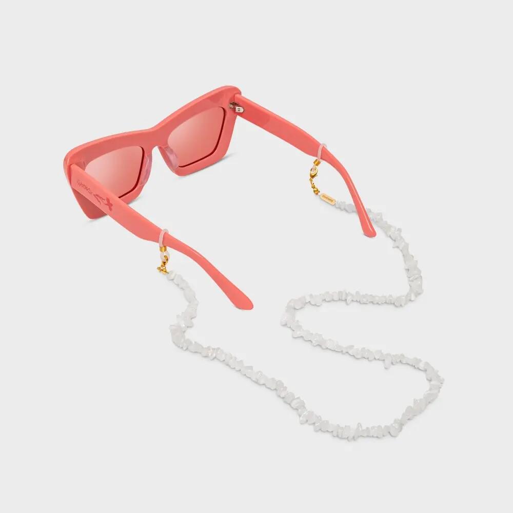 Corrente para óculos em pedra Homem e mulher Cordelle Stone White Branco 5/5