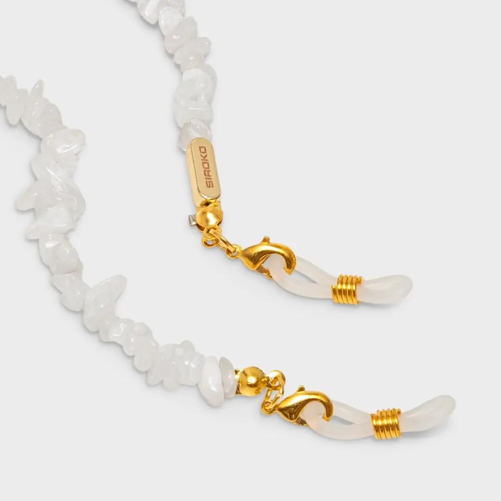 Corrente para óculos em pedra Homem e mulher Cordelle Stone White Branco 4/5