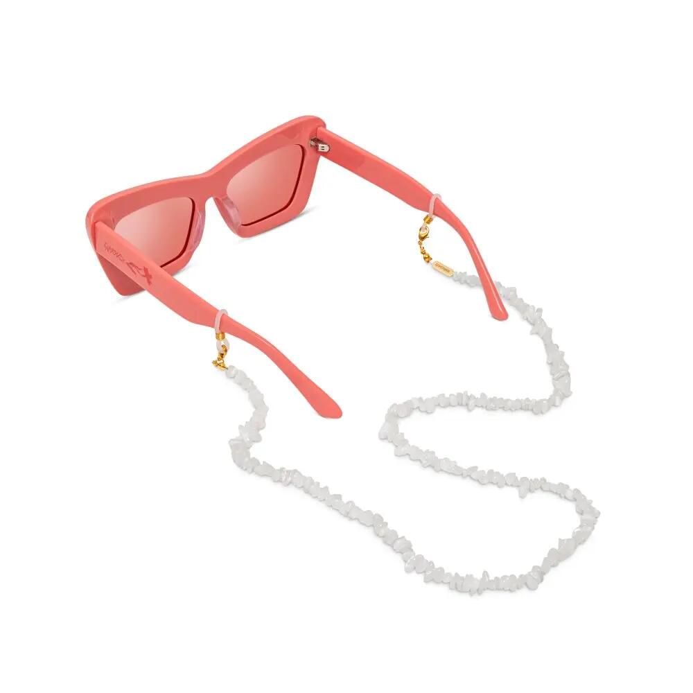 Corrente para óculos em pedra Homem e mulher Cordelle Stone White Branco 3/5