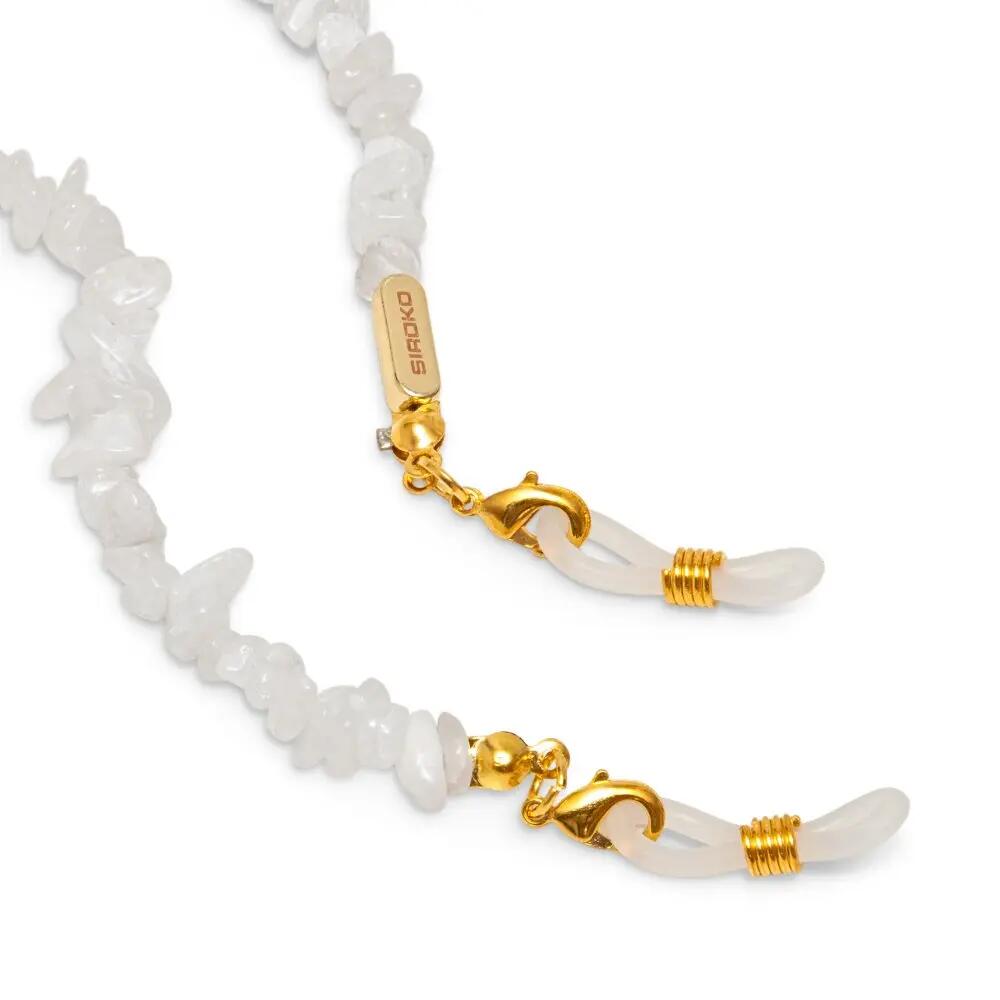 Corrente para óculos em pedra Homem e mulher Cordelle Stone White Branco 2/5