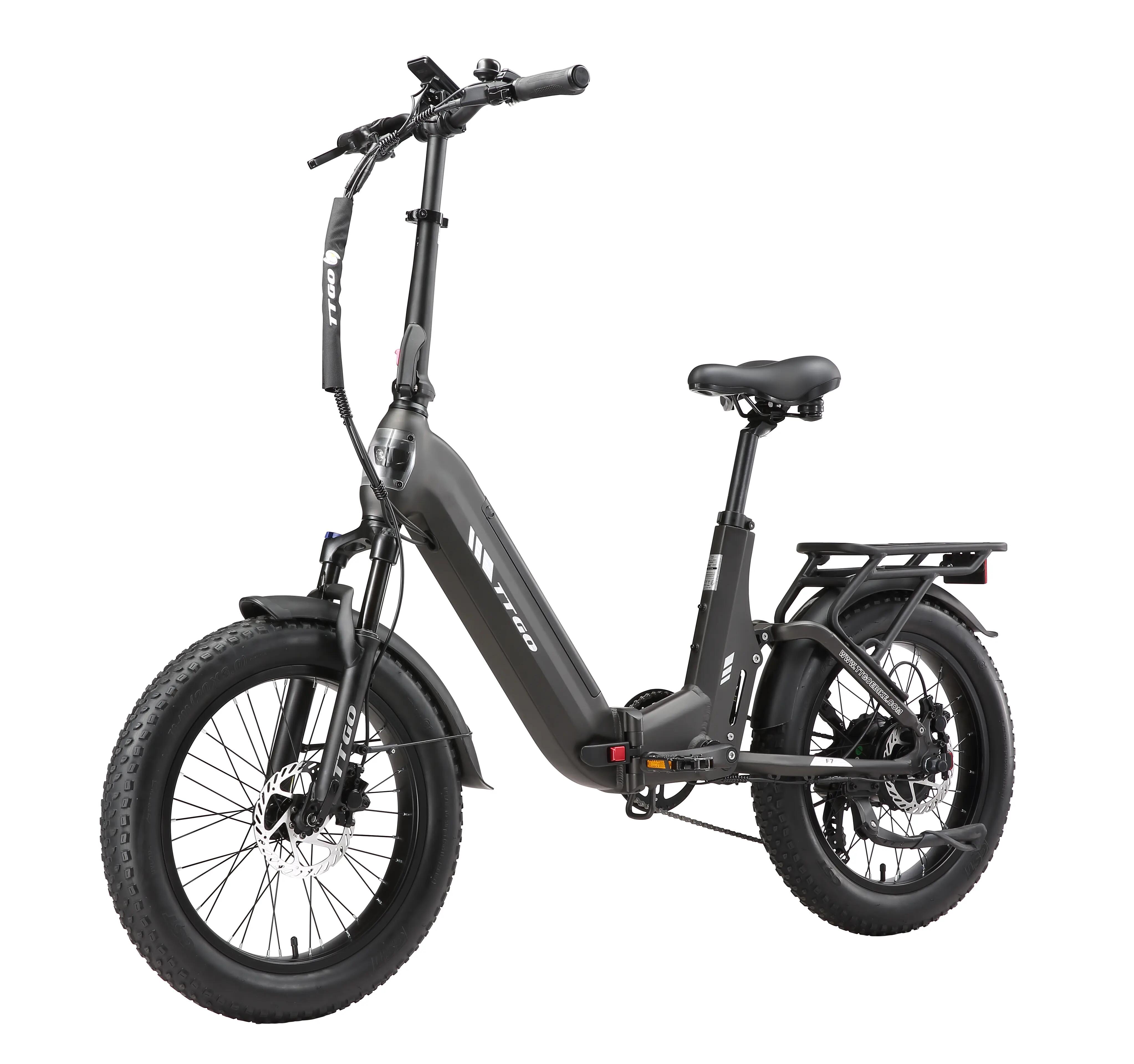 Bicicletă electrică pentru adulți F7, cu baterie 48V 15Ah și roți de 20x3.0 inci