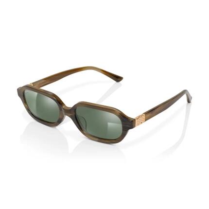 Men & Women rectangular polarized sunglasses Oblong Green Green