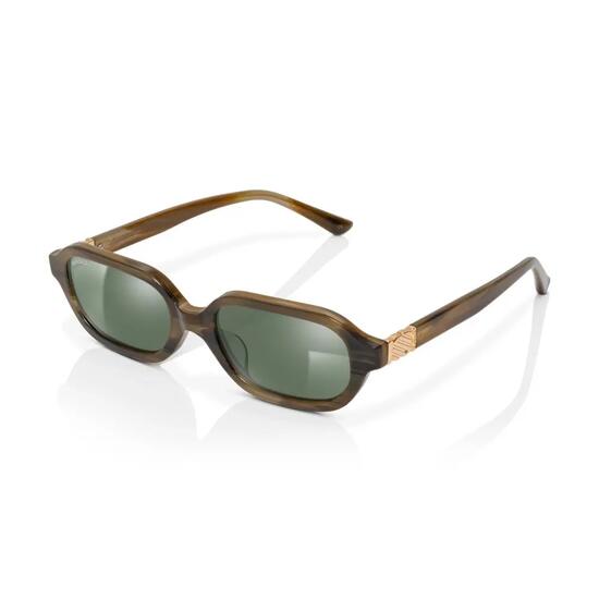 Men & Women rectangular polarized sunglasses Oblong Green Green