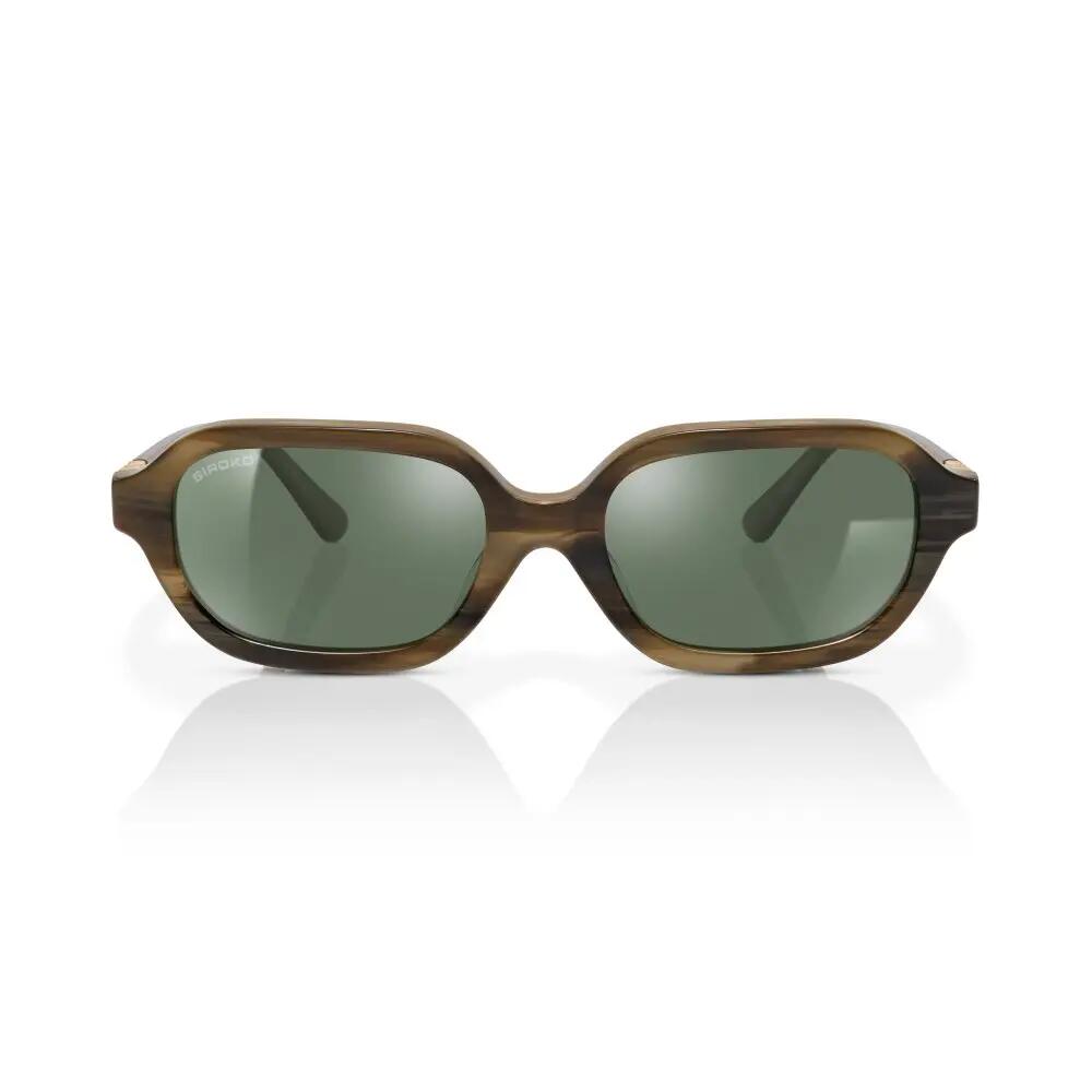 Occhiali da sole polarizzati rettangolari Uomo e donna Oblong Green Verde 3/6