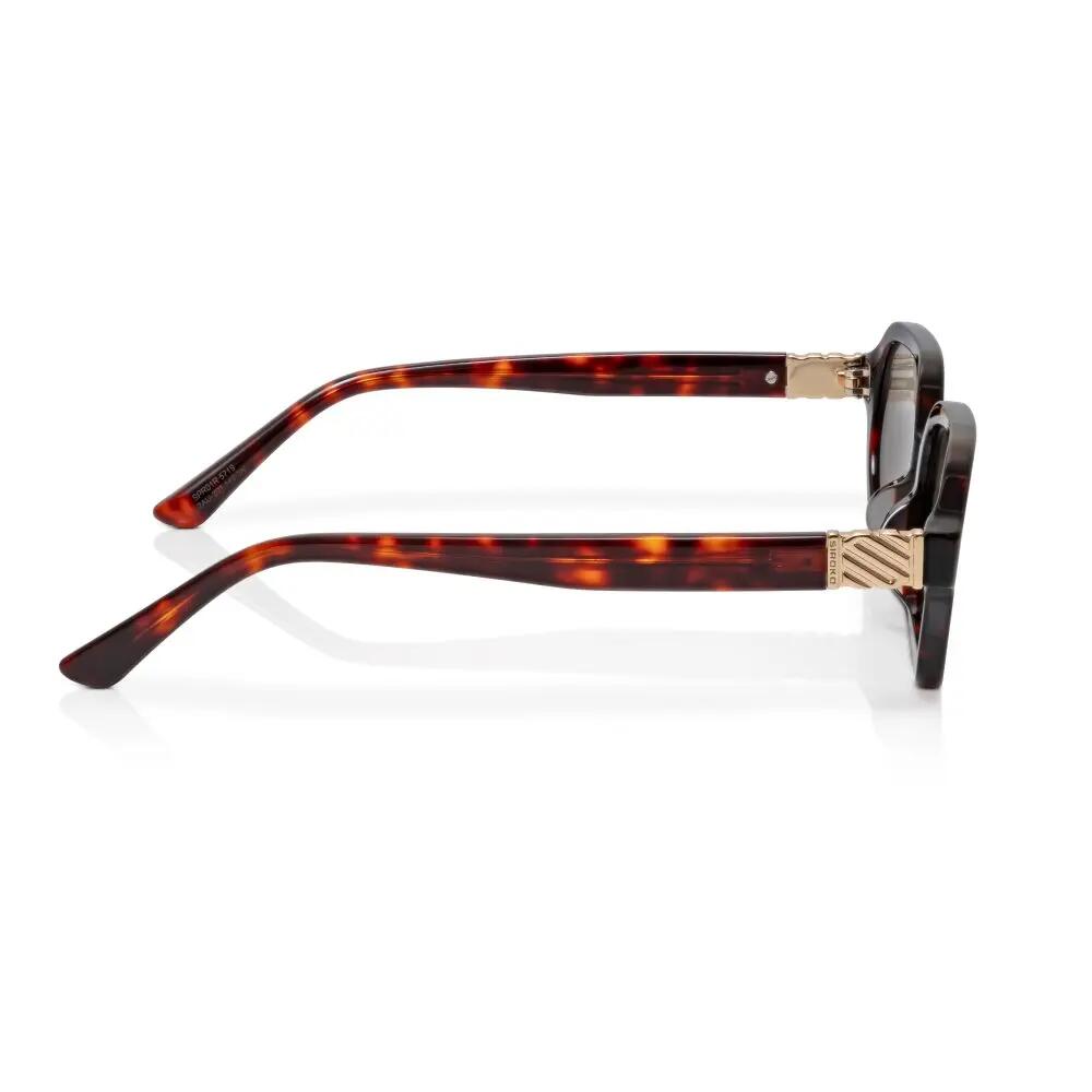 Lunettes de soleil polarisées rectangulaires Homme et Femme Oblong Black Tortoi 4/6