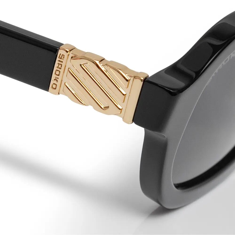 Lunettes de soleil polarisées rectangulaires Homme et Femme Oblong Total Black 5/6