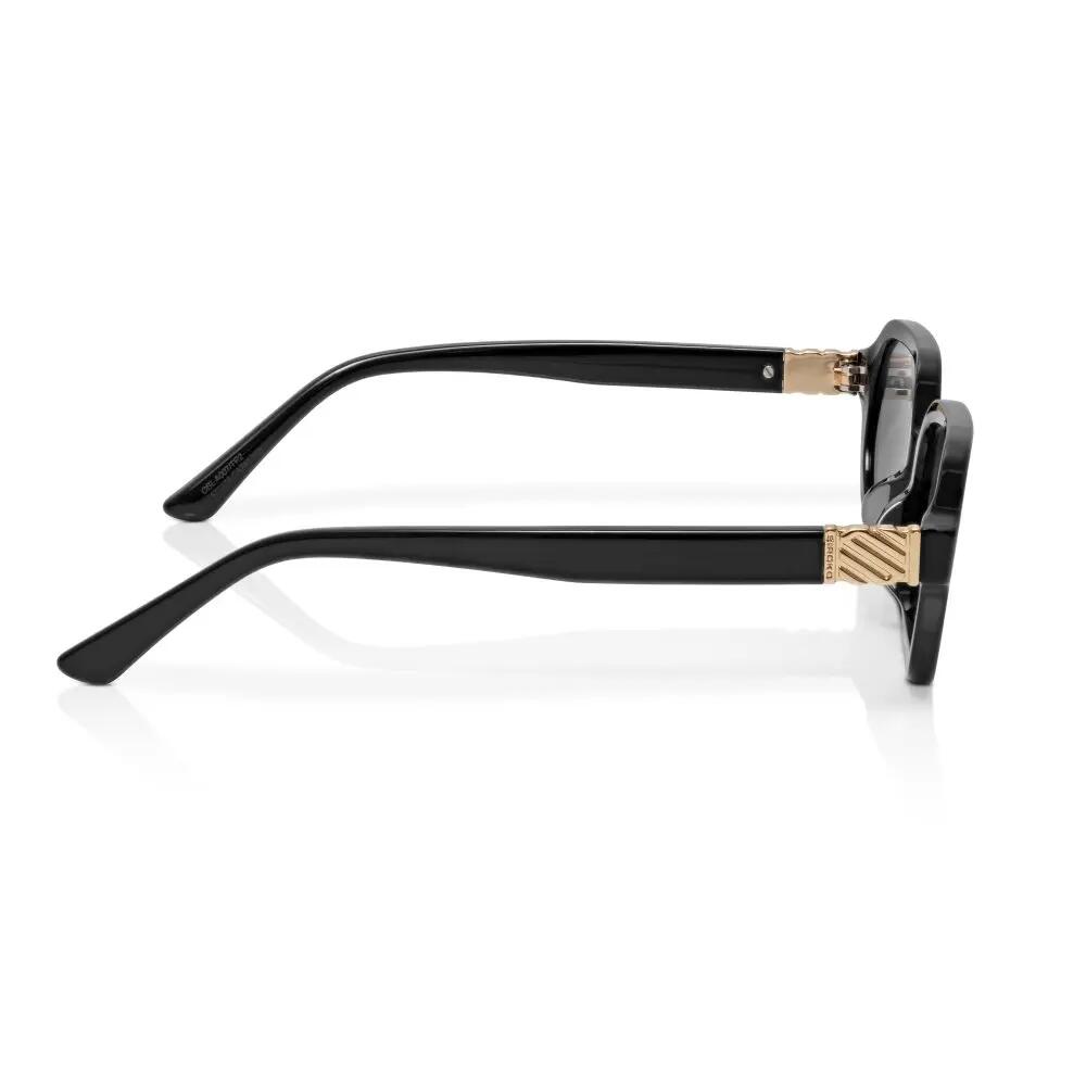 Lunettes de soleil polarisées rectangulaires Homme et Femme Oblong Total Black 4/6