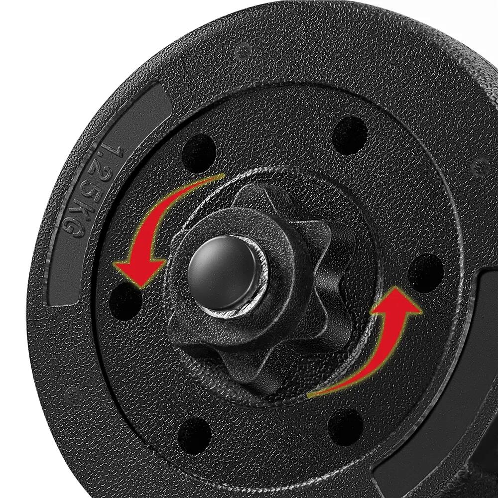 Set di 2 manubri regolabili da 15 kg per allenamento di forza a casa, nero 4/7