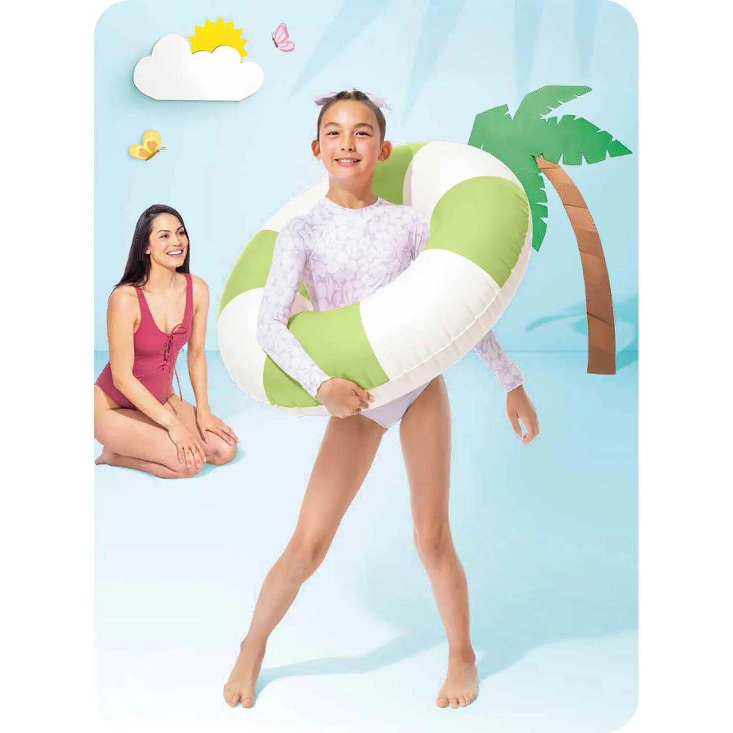 Duże dmuchane koło Intex 59271 do pływania zielone dla dziecka 91cm 2/3