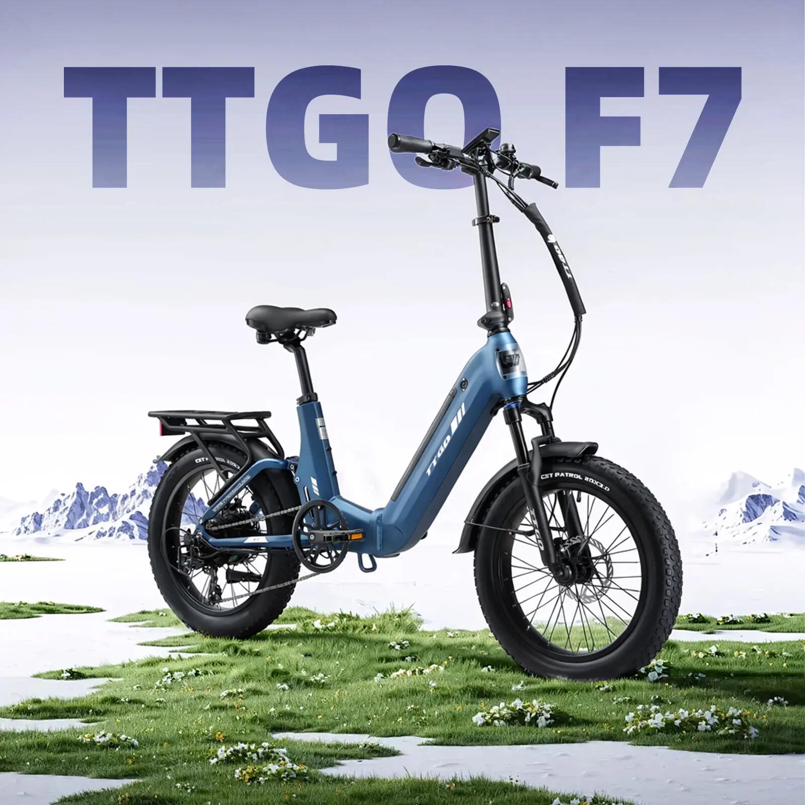Bicicleta eléctrica urbana para adultos F7, neumáticos 20" × 3,0". 5/8