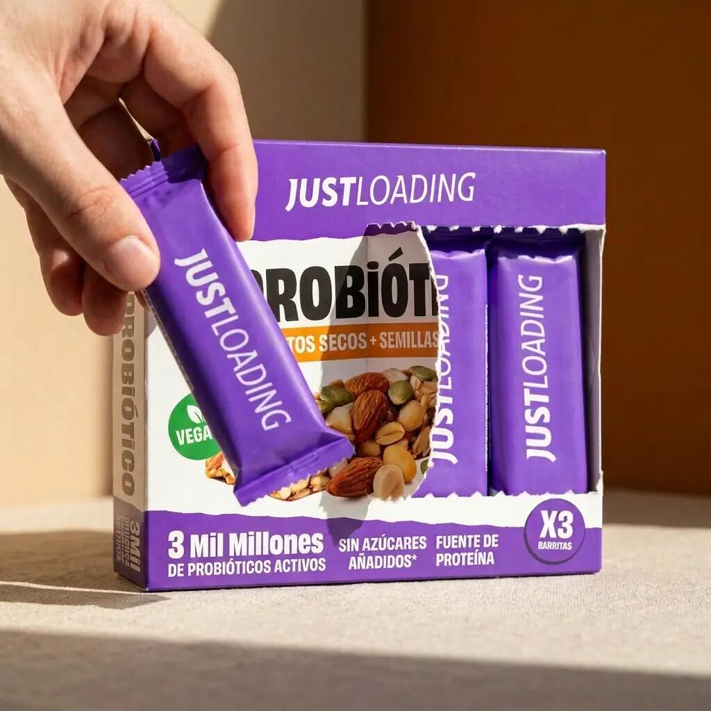 Barrita vegana de frutos secos y semillas con probióticos, 3 unds 2/3